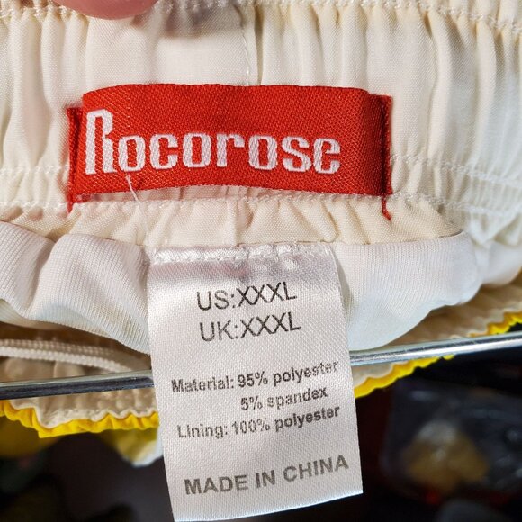 EUC Rocorose Womens Yellow Swim Trunks With Drawstring & Cargo Pocket XXXL - Picture 6 of 9